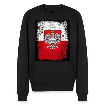 Poland Polska Poland flag coat of arms I love Polska - Men's Premium Organic Jumper - black - Front - Nico (187cm)