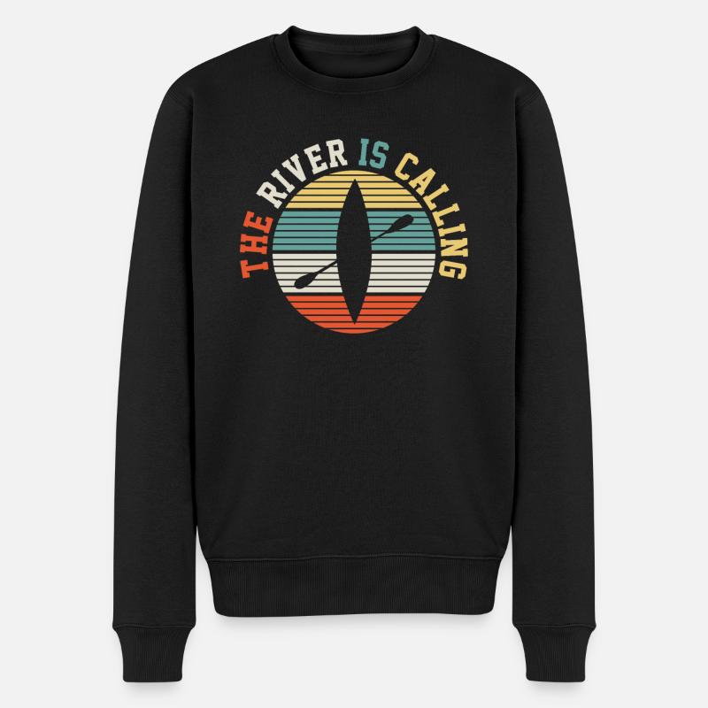 KAYAK Kanu Paddeln - Männer Premium Bio Pullover - Schwarz