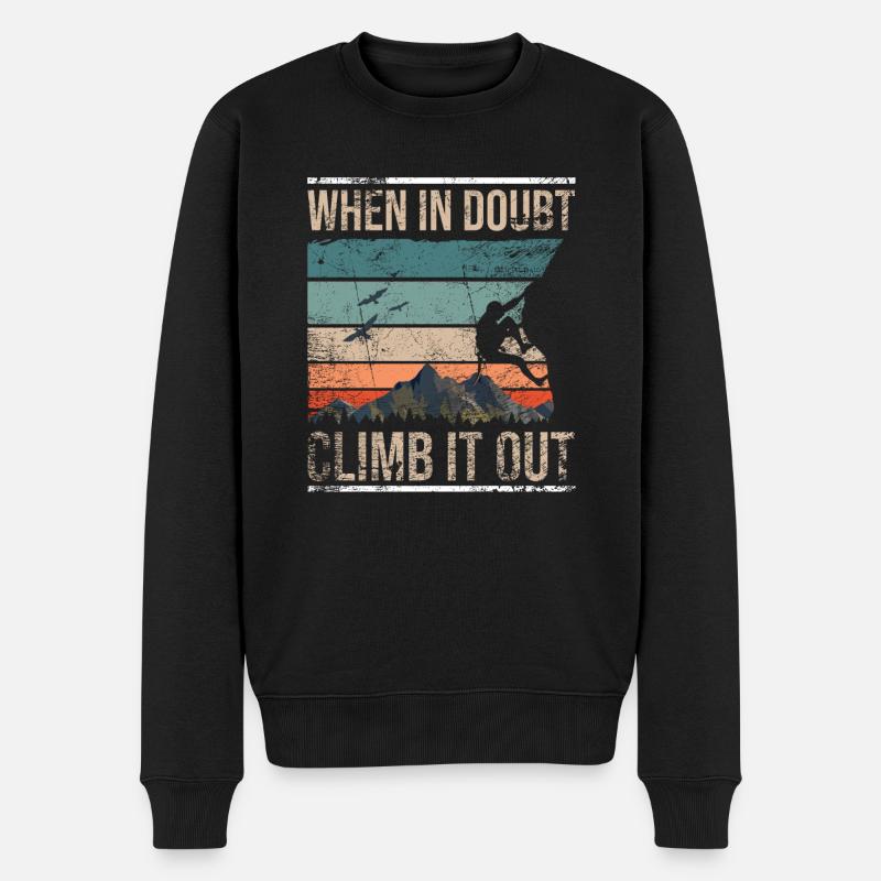 Retro Kletter Bouldern Boulder - Männer Premium Bio Pullover - Schwarz
