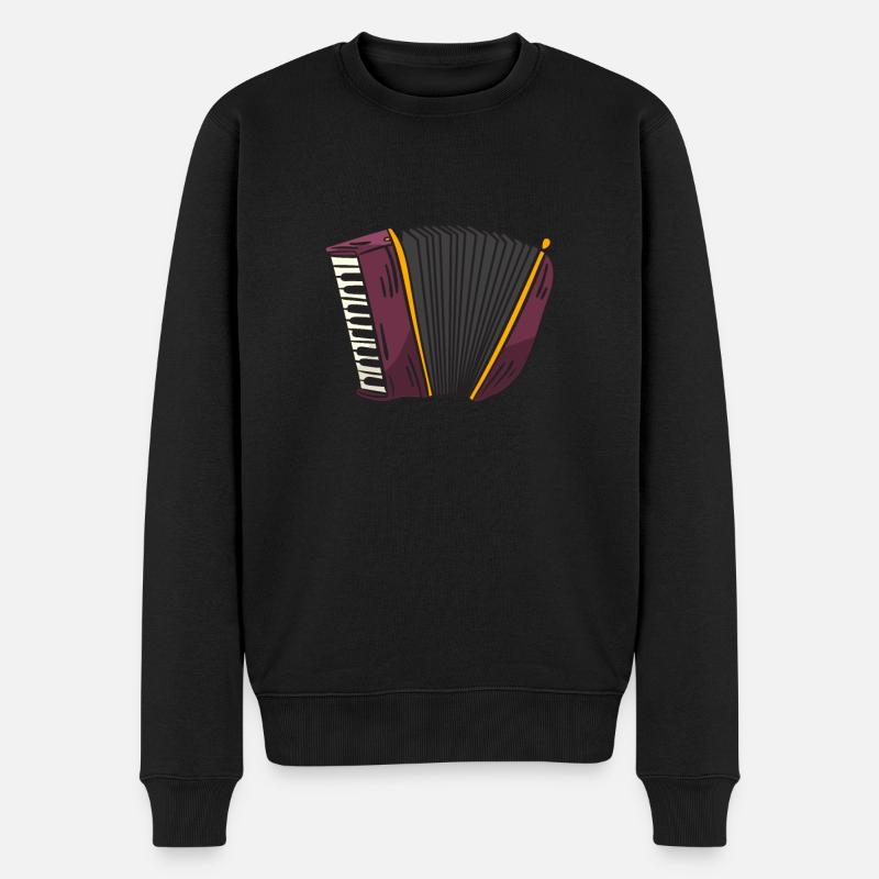Akkordeon - Männer Premium Bio Pullover - Schwarz