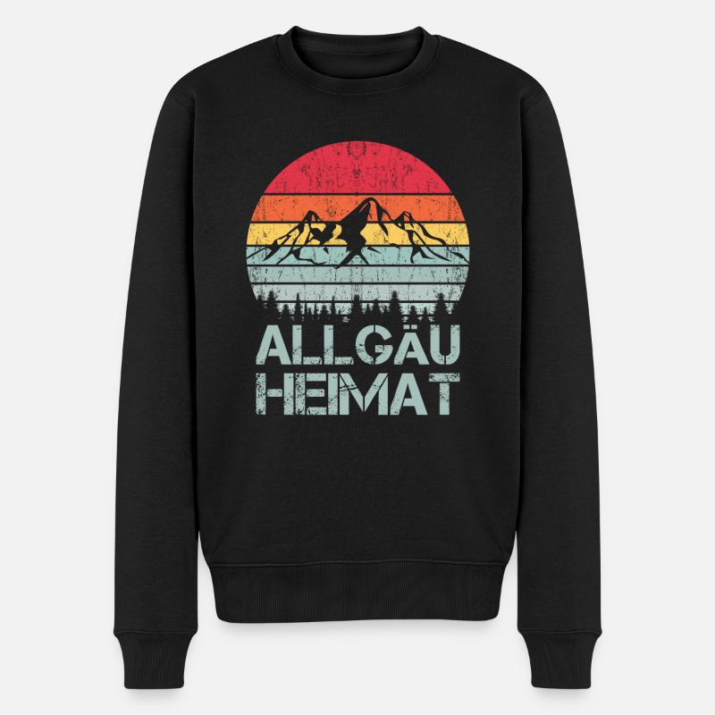 Allgäu Alpen Allgäuer Geschenkidee Spruch - Männer Premium Bio Pullover - Schwarz