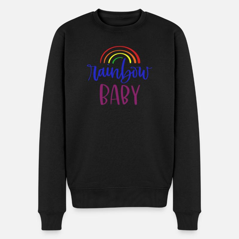 Regenbogenbaby - Männer Premium Bio Pullover - Schwarz