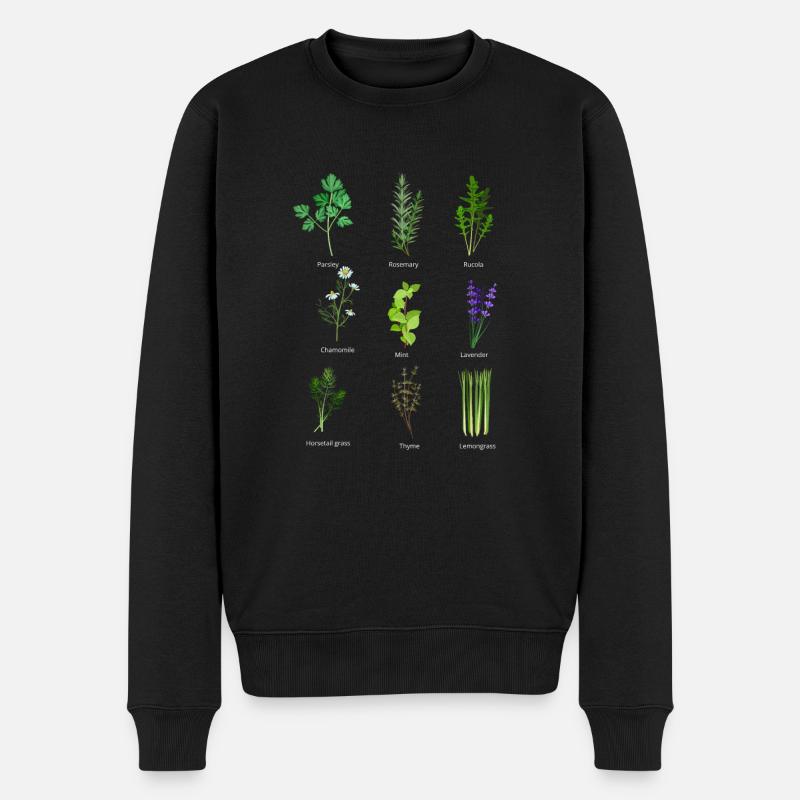Pflanzen Blumenbeet Garten - Männer Premium Bio Pullover - Schwarz