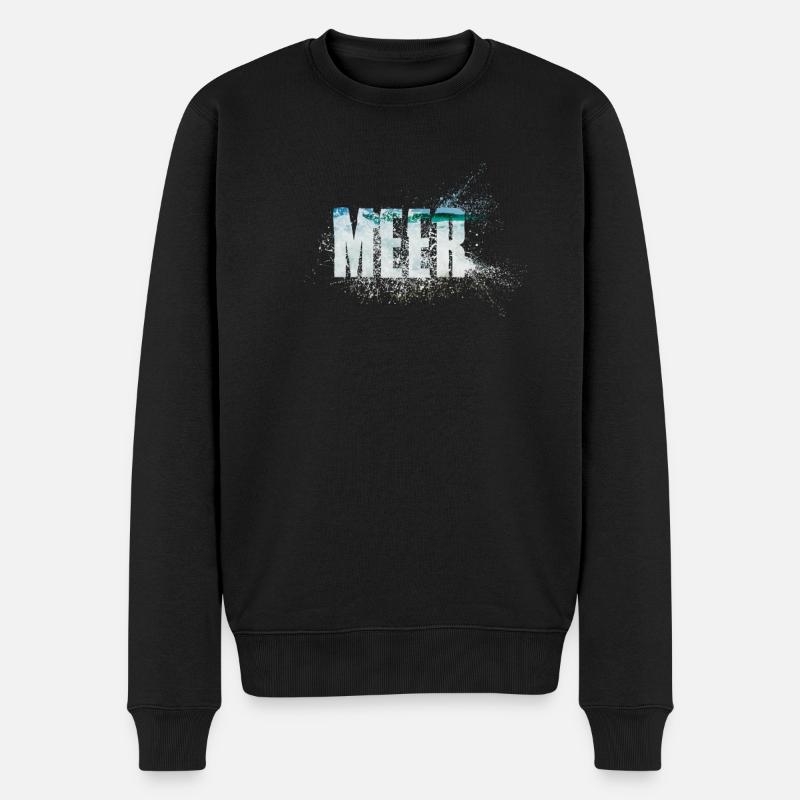Meer - Männer Premium Bio Pullover - Schwarz
