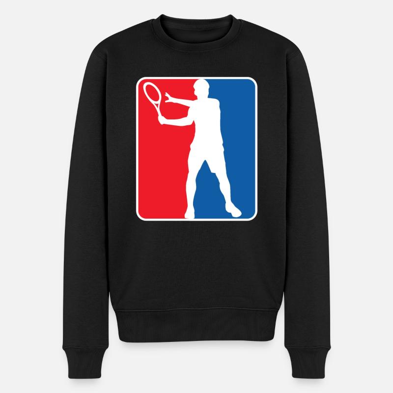Tennis - Männer Premium Bio Pullover - Schwarz