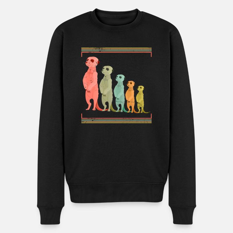 Erdmännchen Manguste - Männer Premium Bio Pullover - Schwarz