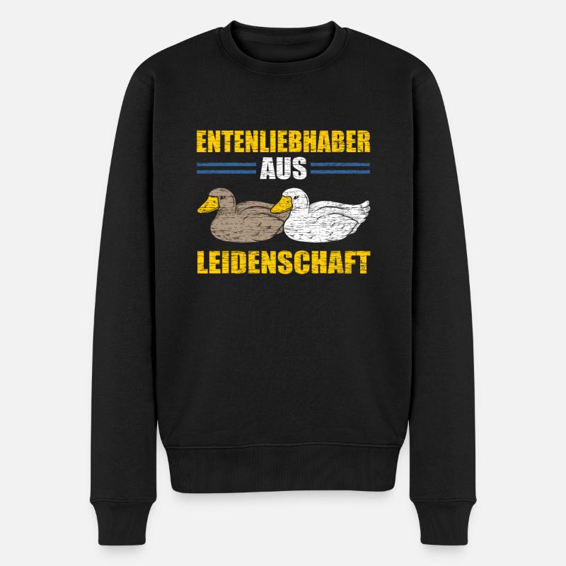 Entenliebhaber Enten - Männer Premium Bio Pullover - Schwarz