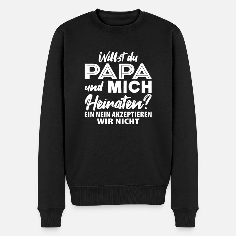 Heiratsantrag Hochzeitsantrag Heirate mich - Männer Premium Bio Pullover - Schwarz