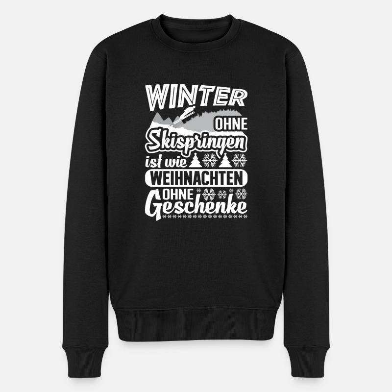 Skispringer Skispringen Skisprungschanze Sprungski - Männer Premium Bio Pullover - Schwarz