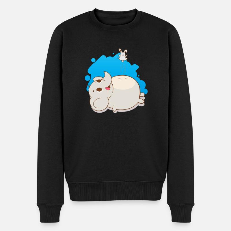 Sauter la souris sur l'éléphant - Pull Premium bio Homme - noir