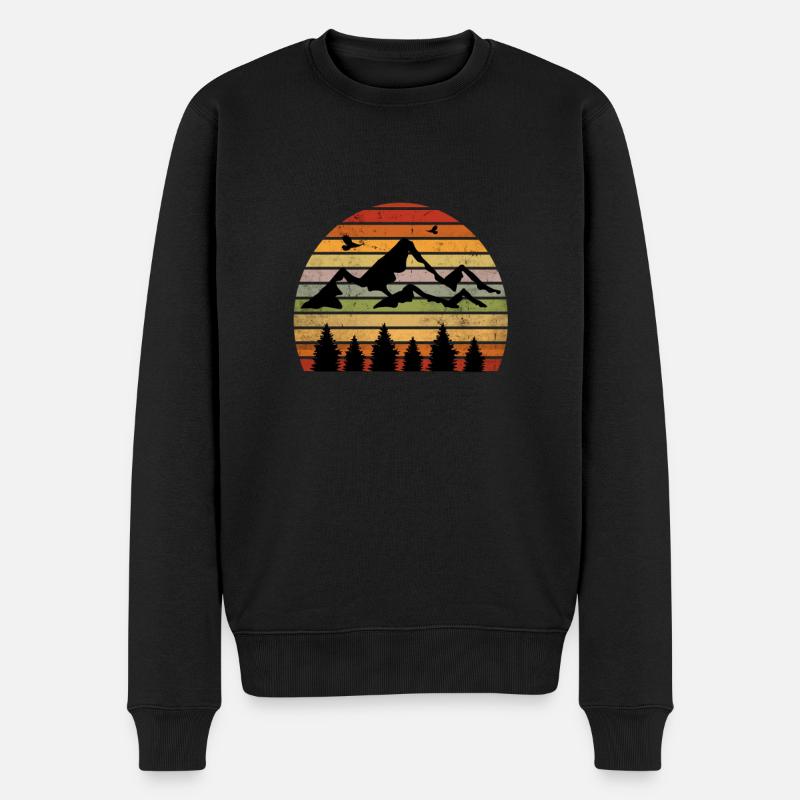 Berge - Männer Premium Bio Pullover - Schwarz