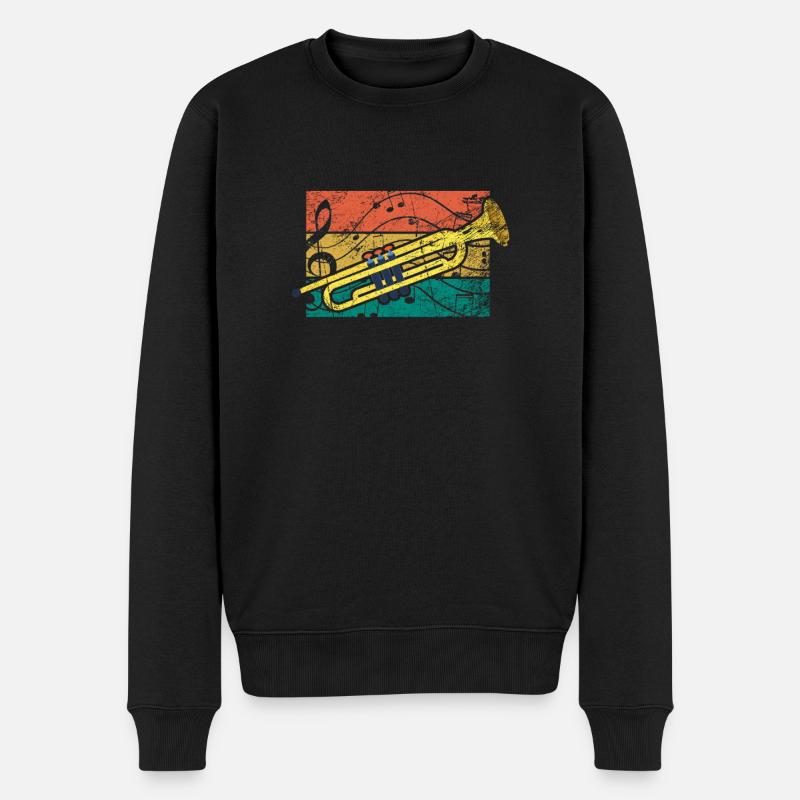 Trompeter Blasmusik Trompete - Männer Premium Bio Pullover - Schwarz