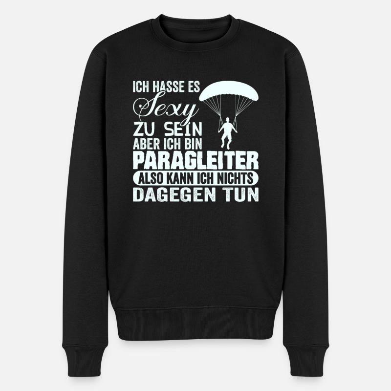 Paragleiten Gleitschirm Paragleiter Fallschirm - Männer Premium Bio Pullover - Schwarz