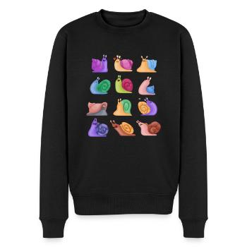 Schnecke Gehäuse Nacktschnecke - Männer Premium Bio Pullover - Schwarz - Vorne - Nico (187cm)