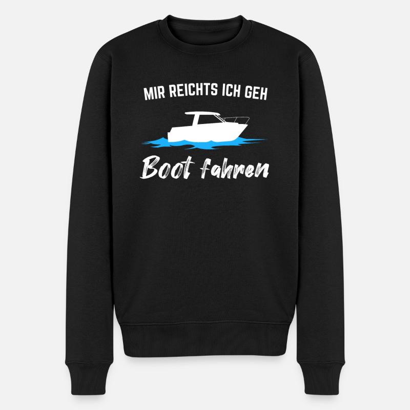 Motorboot Boot Bootsbesitzer Geschenk - Männer Premium Bio Pullover - Schwarz