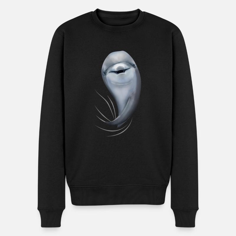 Delfin Delfine Delfinliebhaber Geschenk - Männer Premium Bio Pullover - Schwarz