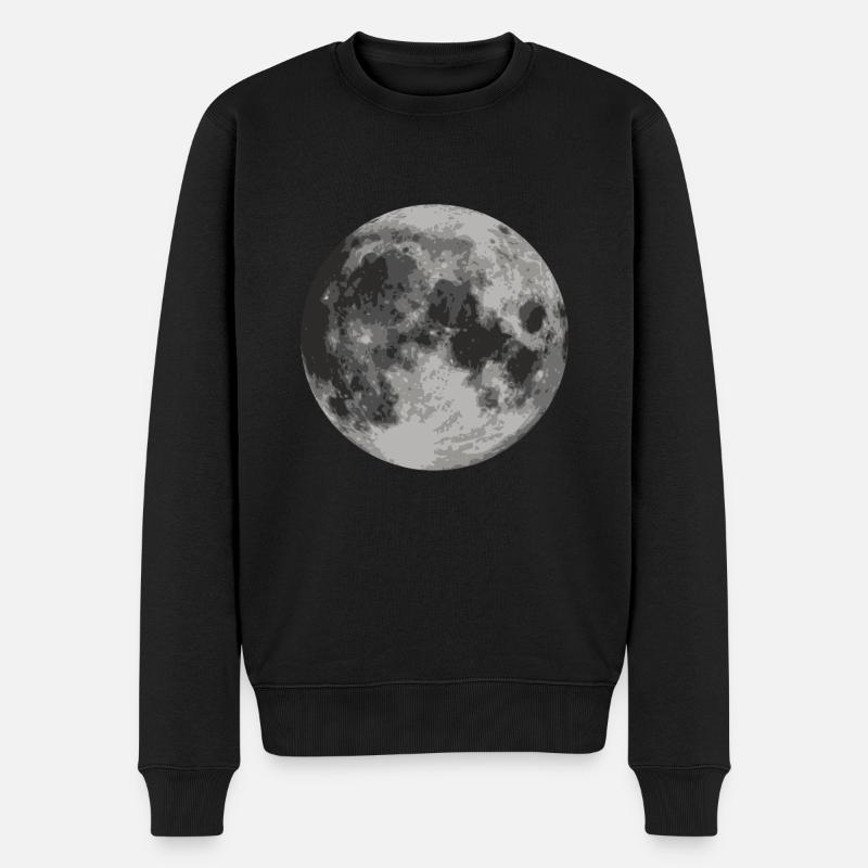 Nur der Mond - Männer Premium Bio Pullover - Schwarz