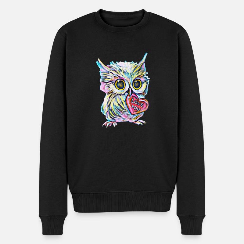 hibou - Pull Premium bio Homme - noir