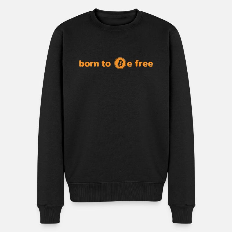 BTC born to be free - Männer Premium Bio Pullover - Schwarz