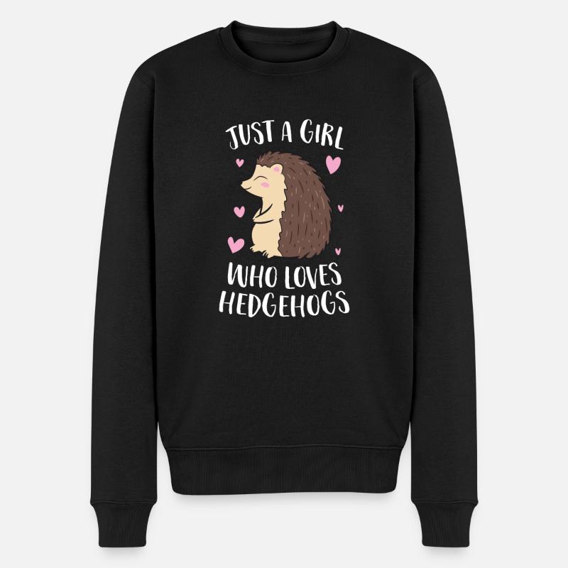 Nur ein Mädchen, das Igel liebt süsses Igel - Männer Premium Bio Pullover - Schwarz