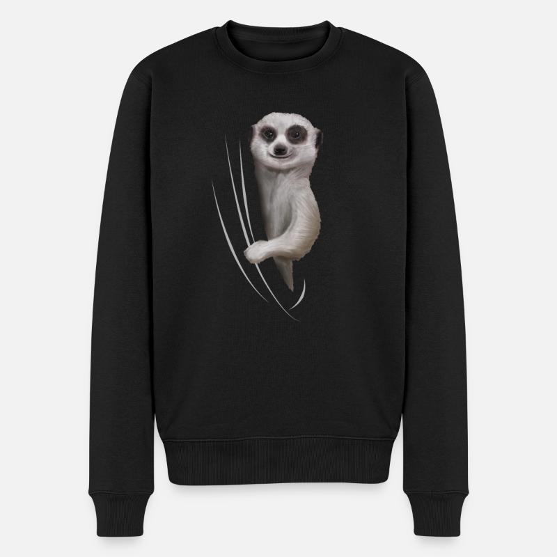 Erdmännchen Erdmännchenliebhaber Geschenk - Männer Premium Bio Pullover - Schwarz