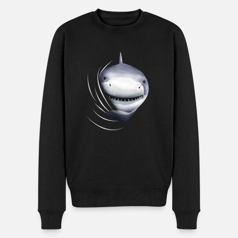 Hai Haifisch Haie Hailiebhaber Geschenk - Männer Premium Bio Pullover - Schwarz