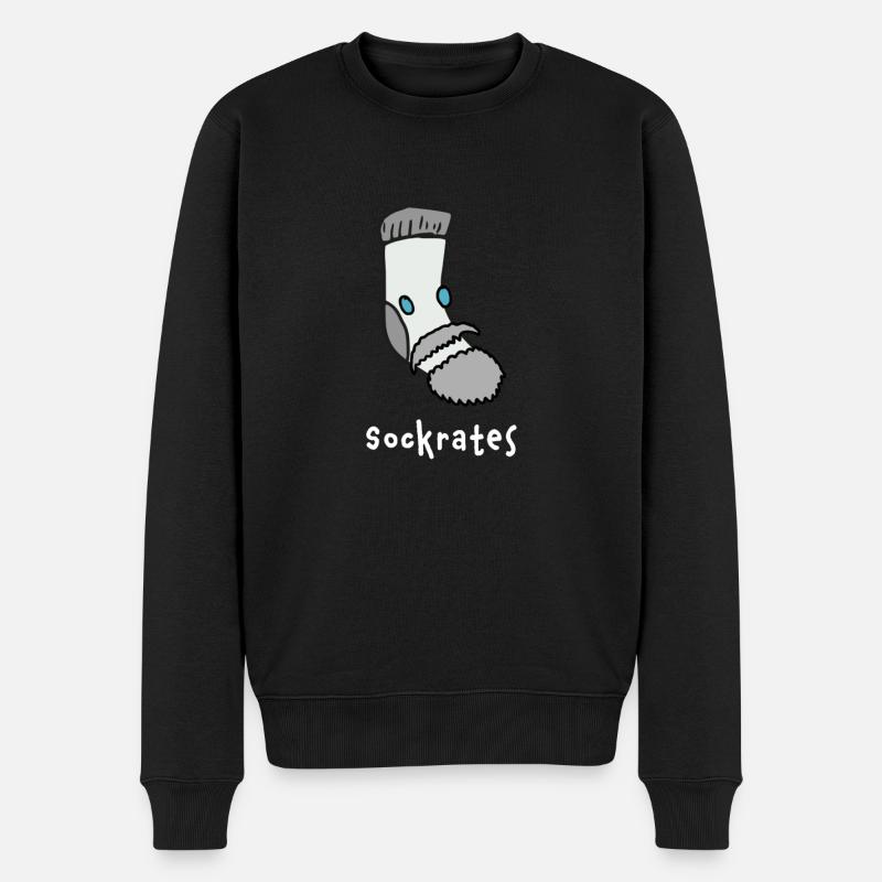 Philosoph Sokrates - Männer Premium Bio Pullover - Schwarz