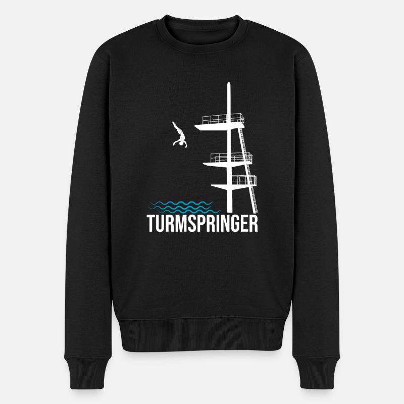 Turmspringer Sprungturm Tricks Turmspringen - Männer Premium Bio Pullover - Schwarz