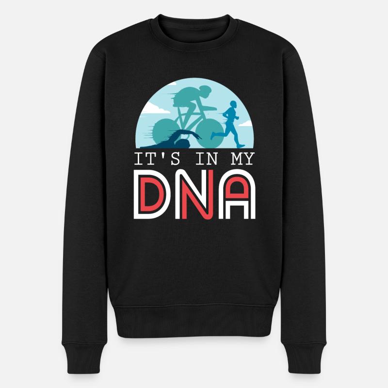 Triathlon Triathlet - It's in my DNA - Männer Premium Bio Pullover - Schwarz