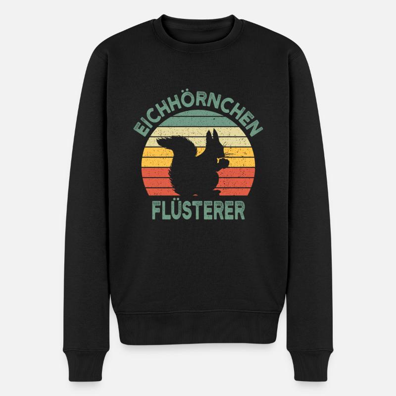 Eichhörnchen Flüsterer Vintage lustig Geschenk - Männer Premium Bio Pullover - Schwarz