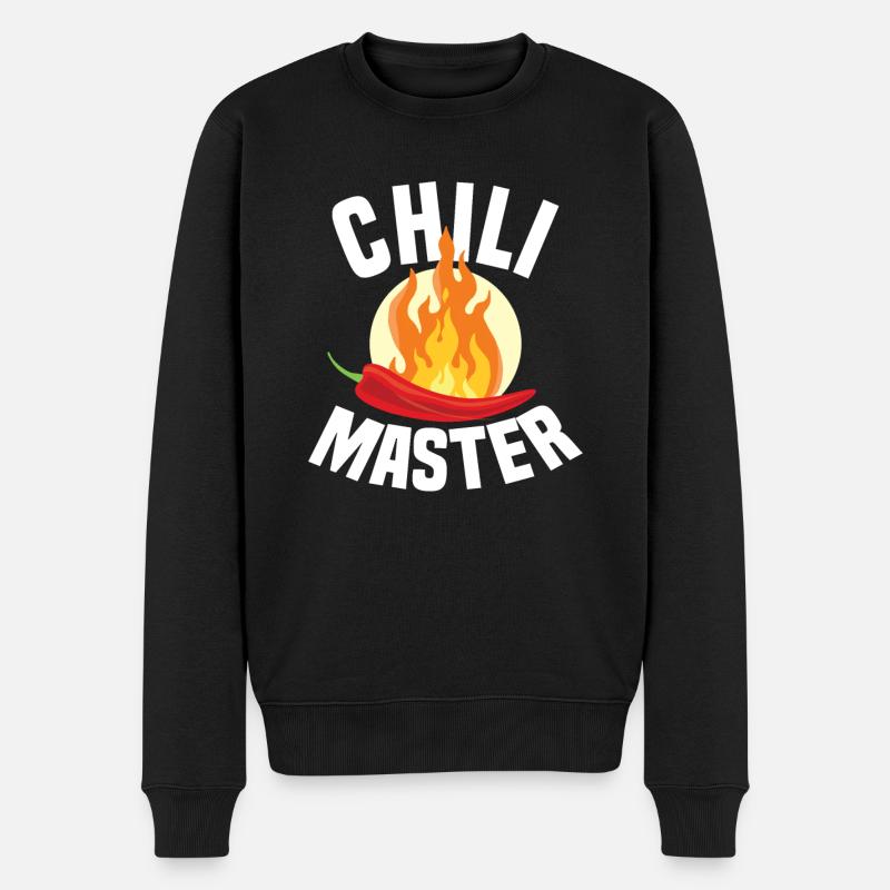 Chili Master Chilli Scharf Essen Geschenk Scoville - Männer Premium Bio Pullover - Schwarz