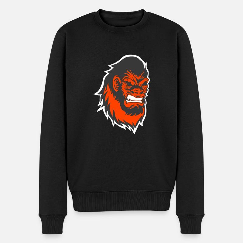 Tête de gros singe - Pull Premium bio Homme - noir