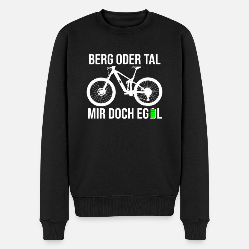 Berg oder Tal Mir Doch Egal E-bike Elektrofahrrad - Männer Premium Bio Pullover - Schwarz