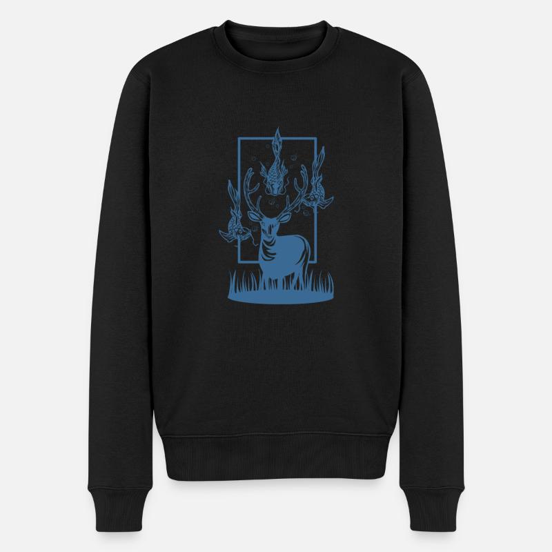 Umwelt und Klimaschutz Rentier - Männer Premium Bio Pullover - Schwarz