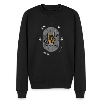 Heavy Metal Spruch - Männer Premium Bio Pullover - Schwarz - Vorne - Nico (187cm)