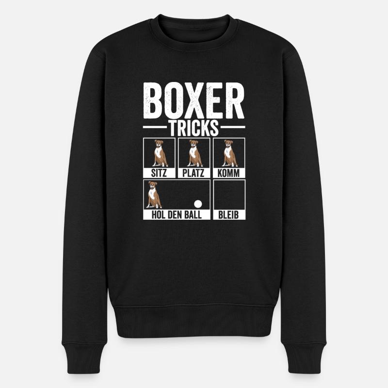 Deutscher Boxer Hundehalter Geschenk - Männer Premium Bio Pullover - Schwarz