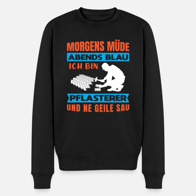 Pflasterer Steinleger Pflästerer Bau Pflastern - Männer Premium Bio Pullover - Schwarz