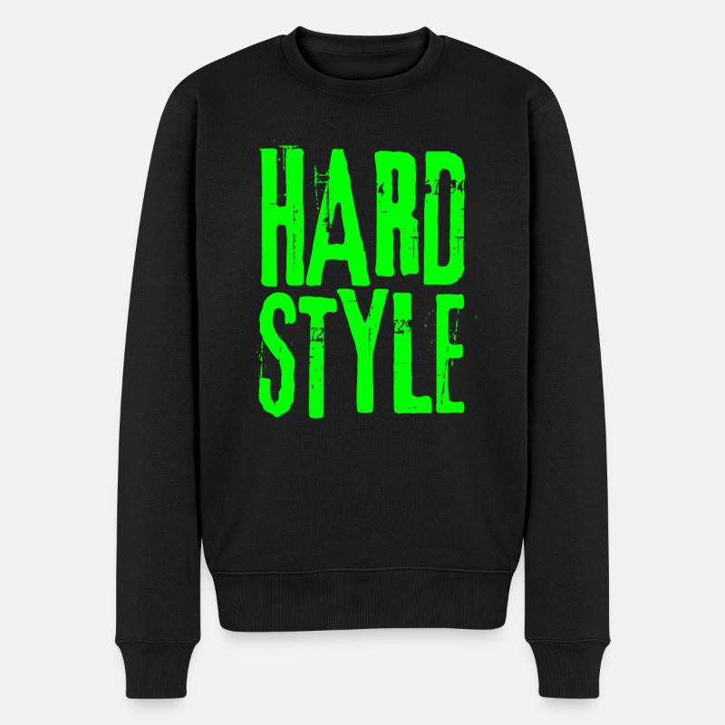 Hardstyle Musik Techno Rave Festival Kleidung - Männer Premium Bio Pullover - Schwarz