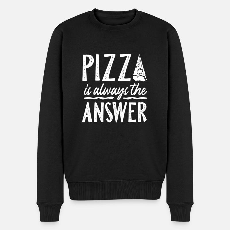 Pizza - Männer Premium Bio Pullover - Schwarz