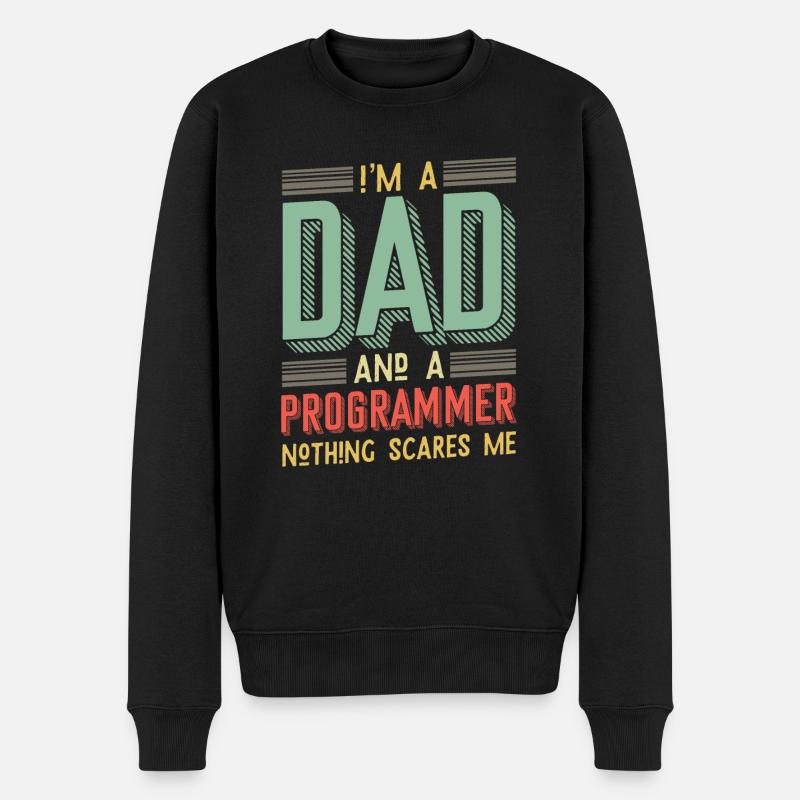 Je suis papa et programmeur - Pull Premium bio Homme - noir