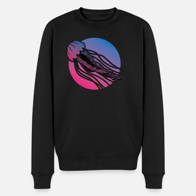 Méduses océan mer créatures - Pull Premium bio Homme - noir