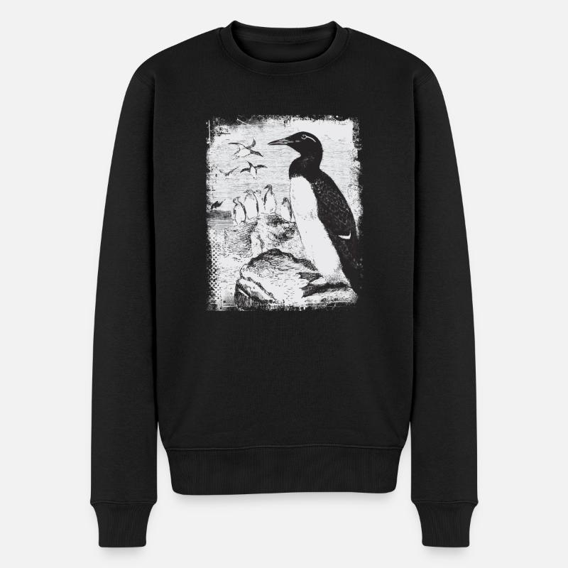 Pinguin - Männer Premium Bio Pullover - Schwarz