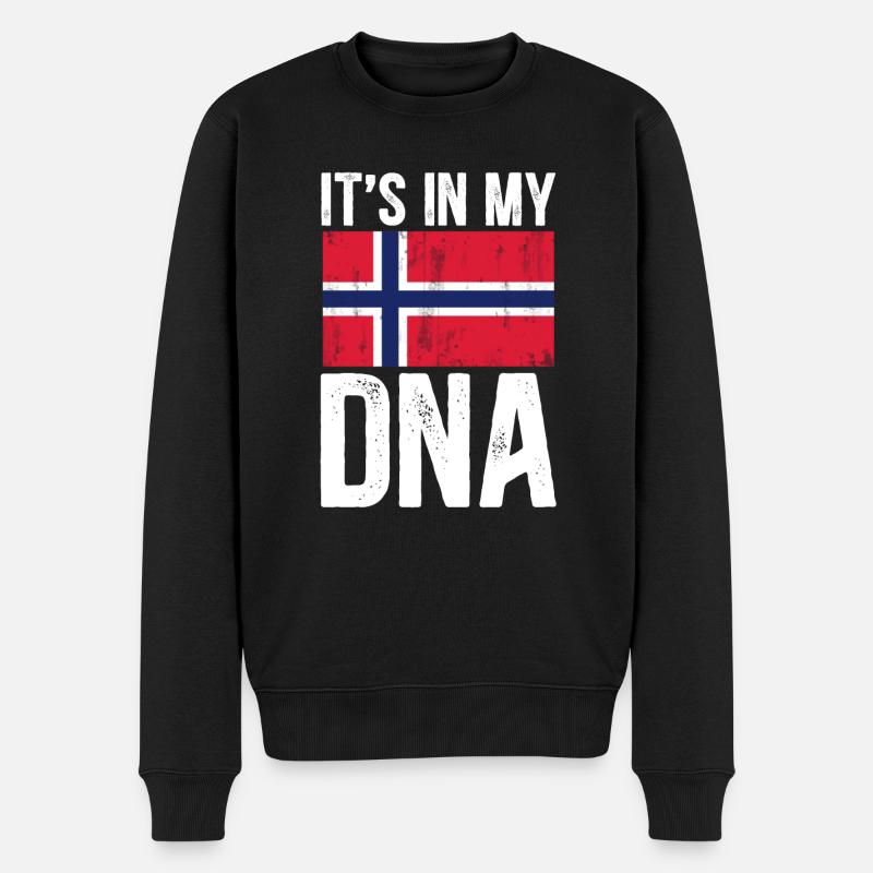 Norwegen Flagge - Its in my DNA - Männer Premium Bio Pullover - Schwarz