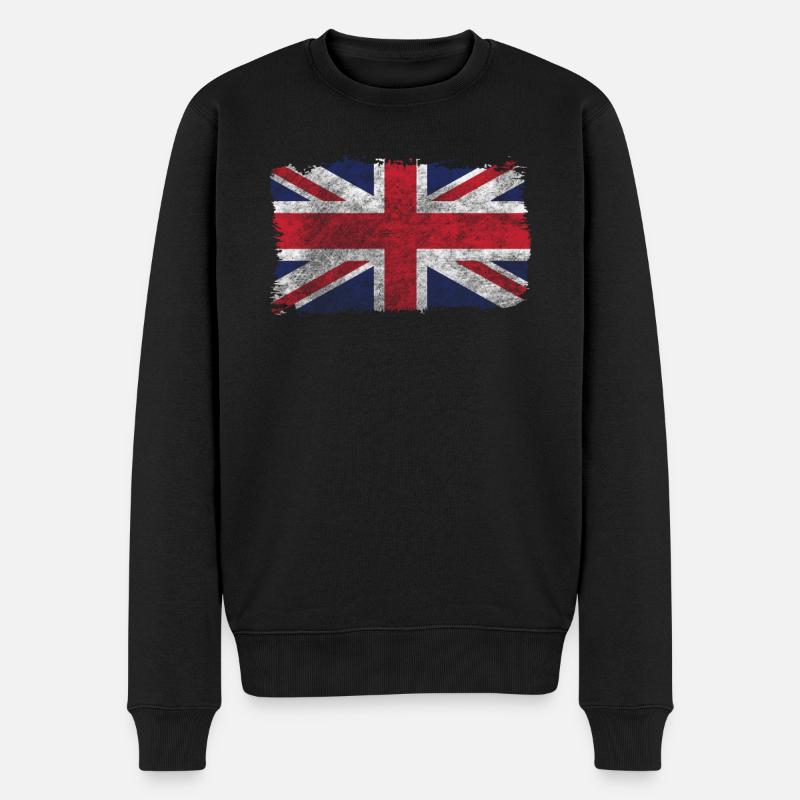 Flagge Großbritannien - Männer Premium Bio Pullover - Schwarz
