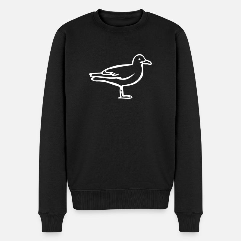 Möwe - Männer Premium Bio Pullover - Schwarz