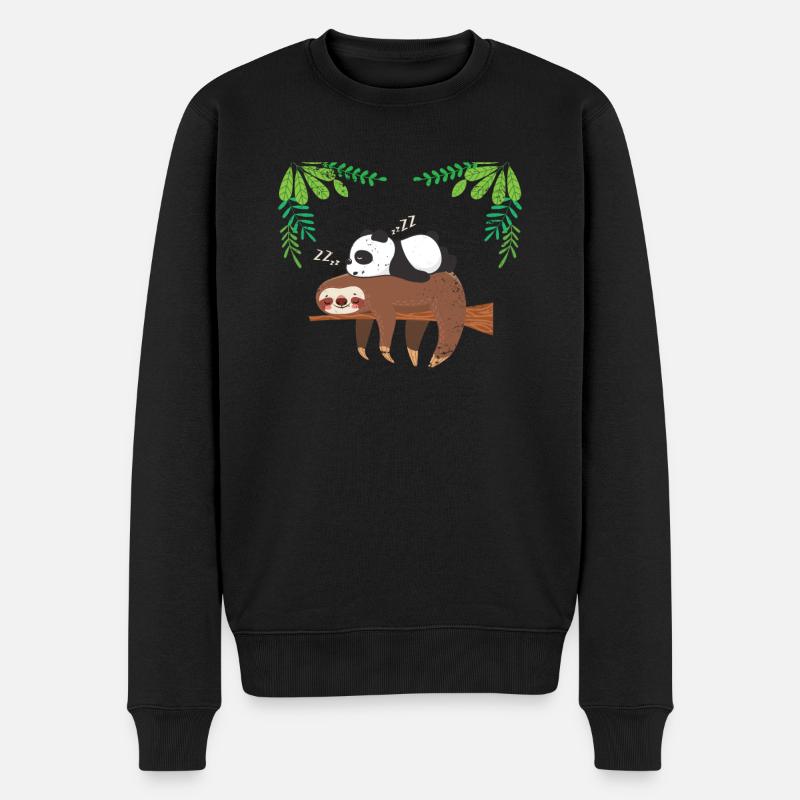 Sloth panda - Men's Premium Organic Jumper - black