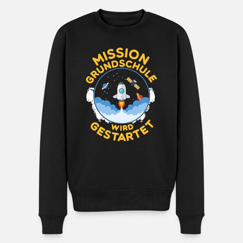 Grundschule 1.Klasse Schulanfang Geschenk - Männer Premium Bio Pullover - Schwarz
