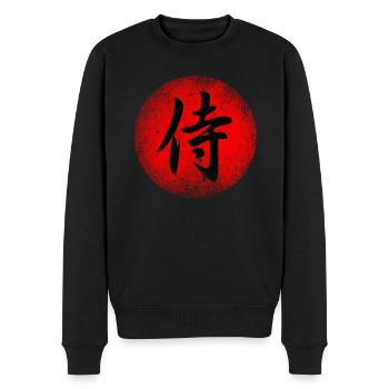 Kanji Samurai - Männer Premium Bio Pullover - Schwarz - Vorne - Nico (187cm)