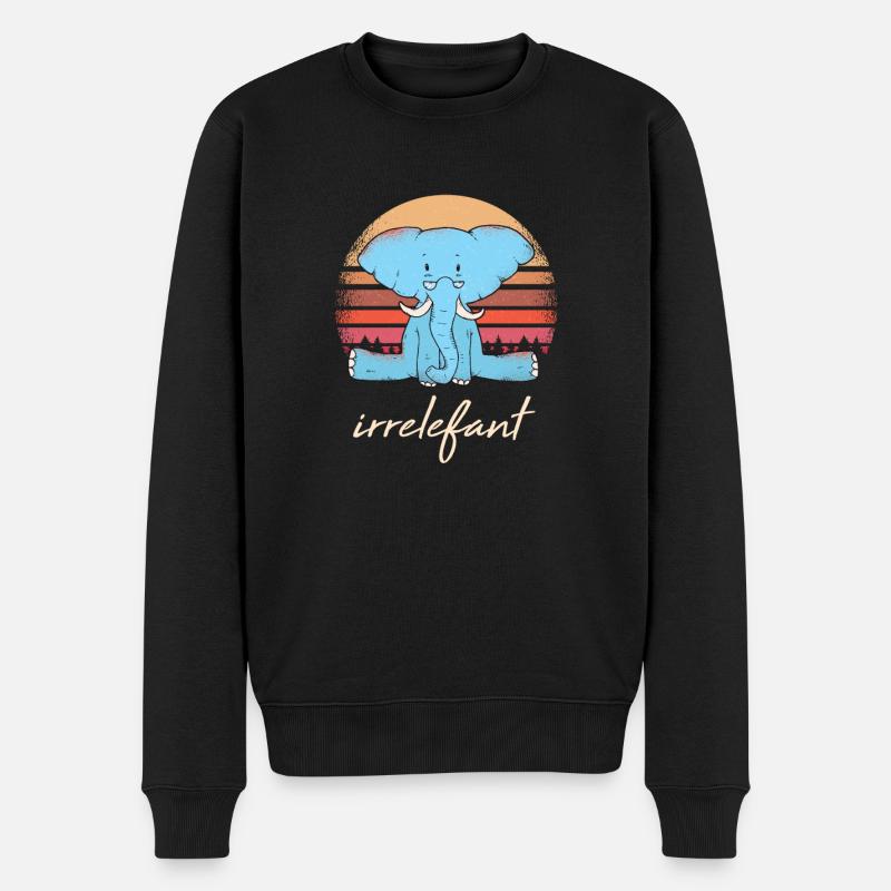 Irrelefant Elefant Wortwitz - Männer Premium Bio Pullover - Schwarz