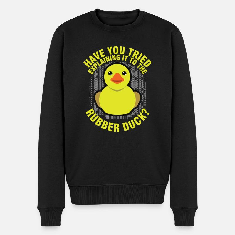 Lustige Programmierung Rubber Duck für Debug Debugger - Männer Premium Bio Pullover - Schwarz